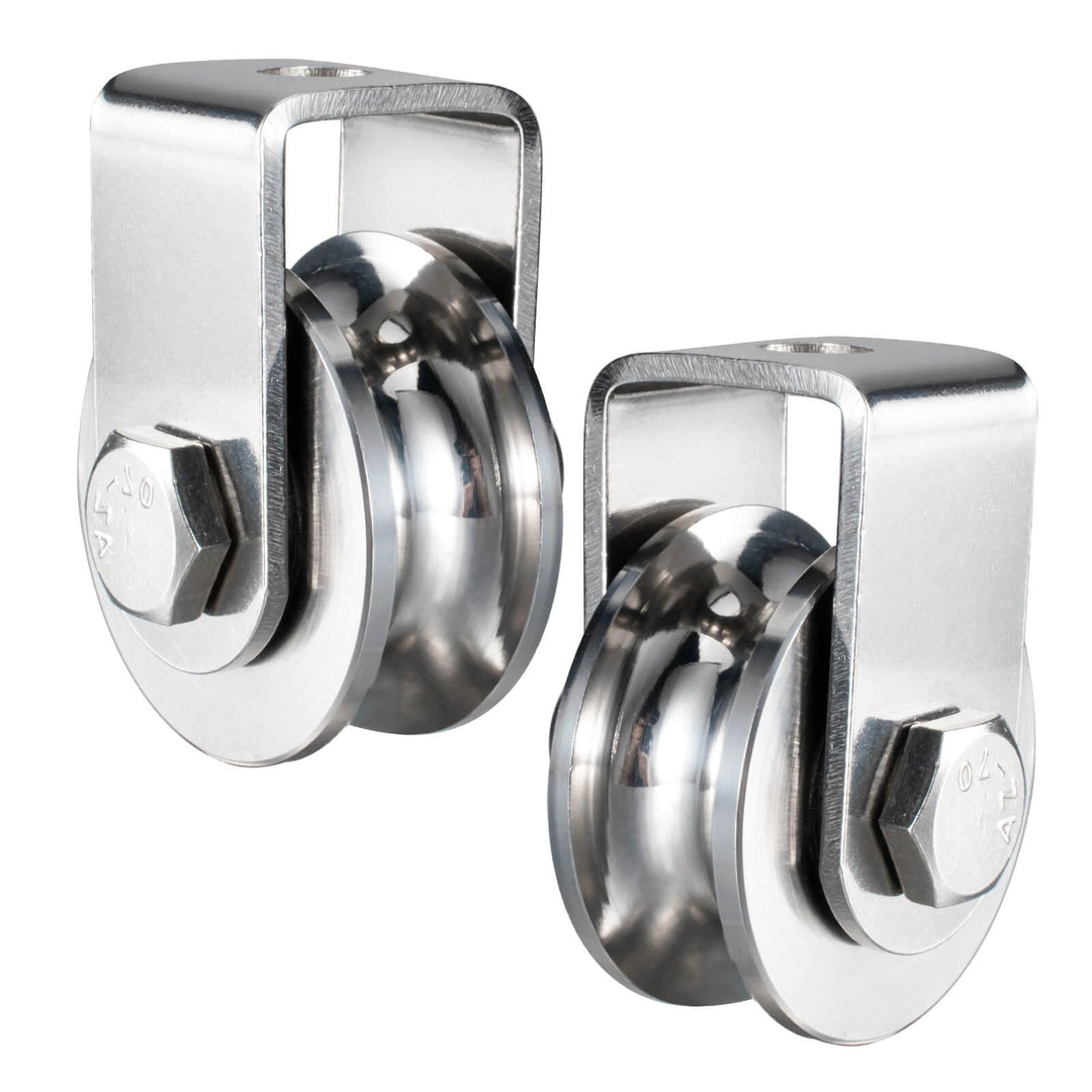 Umlenkrolle mit 2 Kugellager, Edelstahl Fitness flaschenzug，Umlenkrollen für 12MM Seile Stahlseil, T