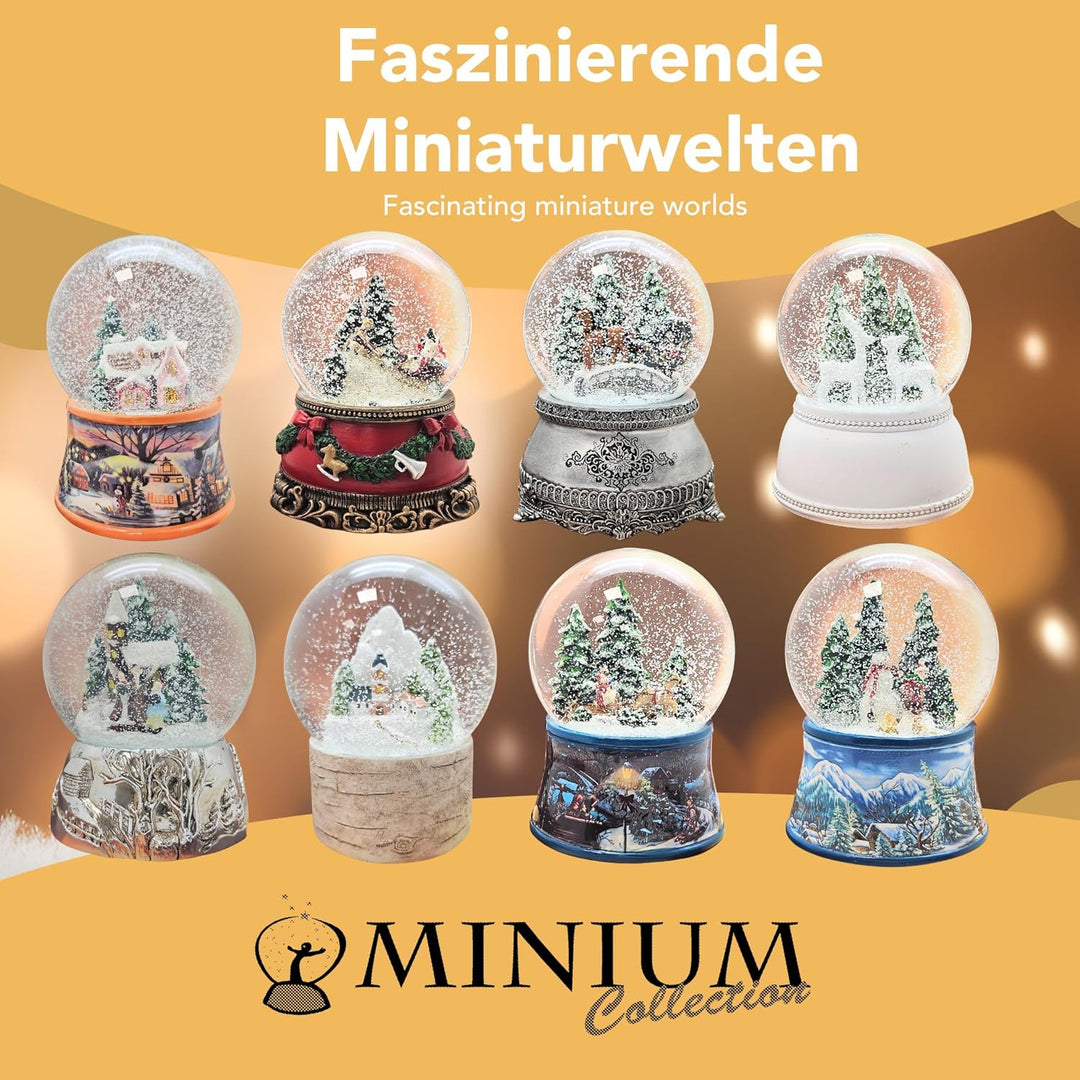 Schneekugel Weihnachten mit Musik | Winterspaziergang mit Familie und Schlitten | Sockel Winterlands