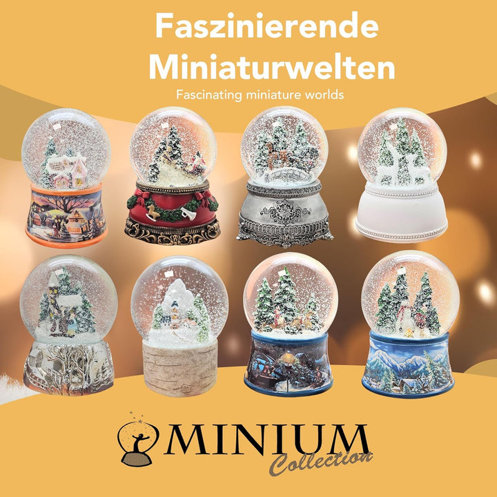 Schneekugel Schneemann Romantischer Winterspaziergang Spieluhr Winter Wonderland 10cm Durchmesser 20