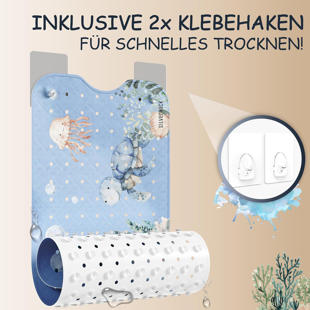 Badewannenmatte Kinder rutschfest [100x40cm] - Antirutschmatte Badewanne BPA frei - Badematte Kinder