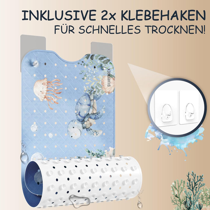 Badewannenmatte Kinder rutschfest [100x40cm] - Antirutschmatte Badewanne BPA frei - Badematte Kinder