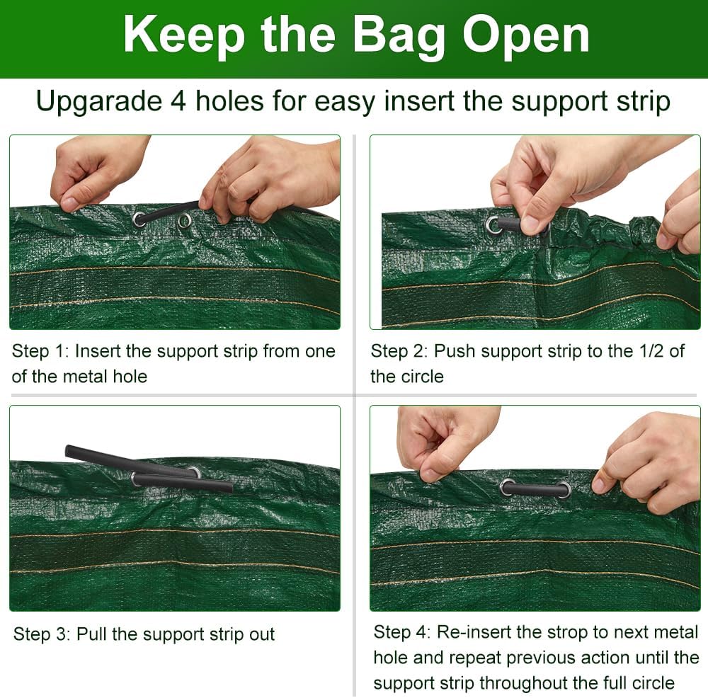 Eurhomewit Gartensack 272L 3er Set Gartenabfallsack Stabil, Laubsack Garten Sack Robust & Faltbar, G