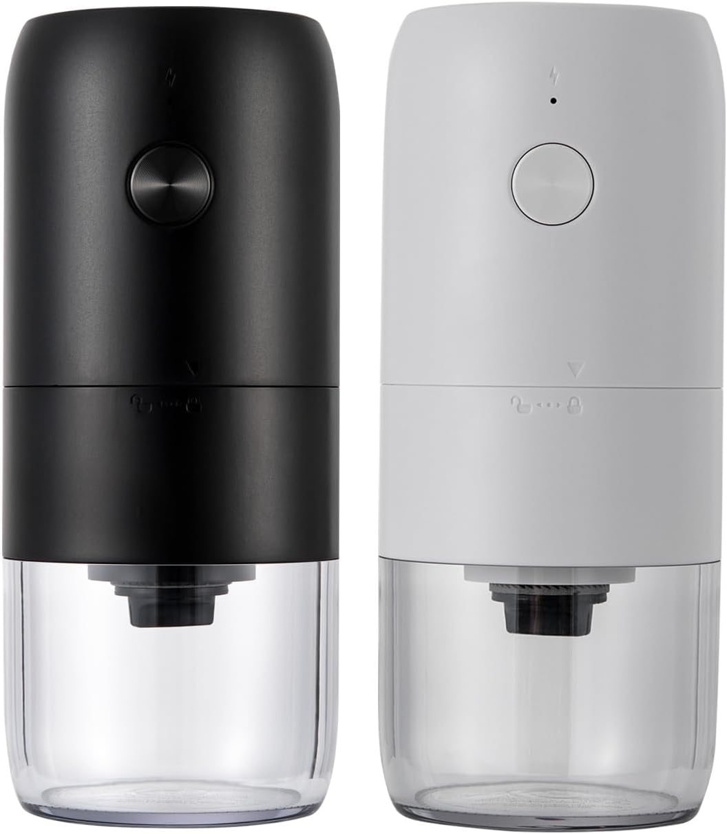 Kaffeemühle Elektrisch mit Keramik Kegelmahlwerk,Einstellbarer Grobheit Tragbare Wiederaufladbare El