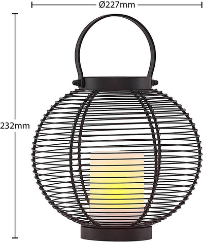 Lindby LED Solarleuchte (Laterne) 'Mairuna' (spritzwassergeschützt) (Modern) in Schwarz aus Metall (