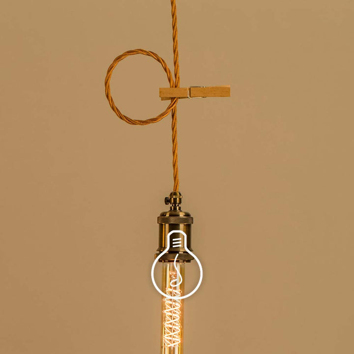 Amarcords - Textilkabel für Lampen WHISKY, geflochten, Seide, 5 Meter, mit Erdung 3x0,75 - Stoffkabe