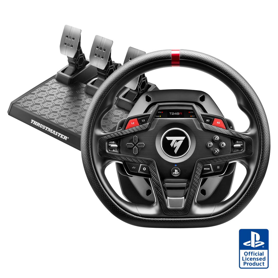Thrustmaster T248R, Rennlenkrad mit 3,1-Nm-Force-Feedback und Pedalset, Für PS5, PS4 und PC
