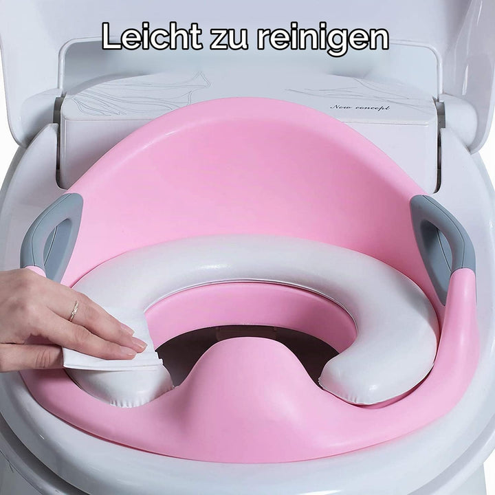 Kinder Toilettensitz WC-Sitz für Junge und Mädchen Kindertoilettensitz für Kissengriff und Rückenleh