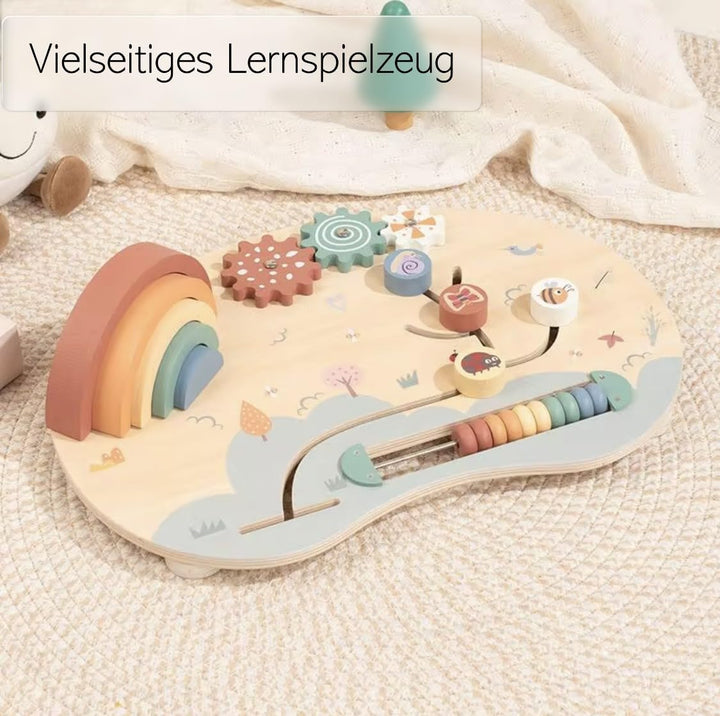 Generisch U3 Montessori Holz Sensorikboard für Kinder ab 1 Jahr, Motorikbrett mit Perlenlabyrinth, Z