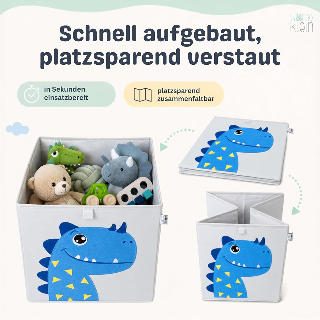 wonneklein Aufbewahrungsbox Kinder für Kallax Regal I Einsatz Kinderregal I Faltbox 33x33x33 Kinderz