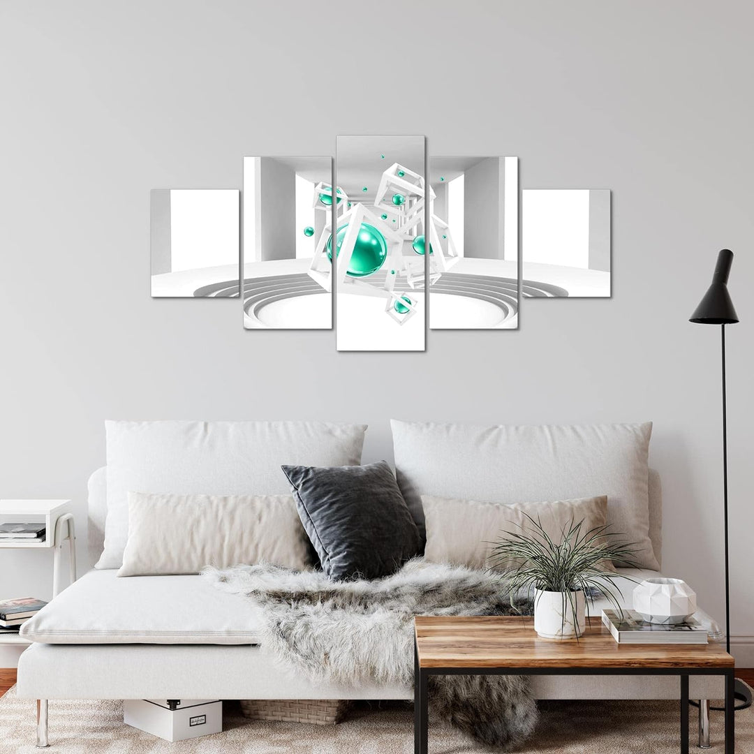 Runa Art Wandbilder Abstrakt 5 Teilig Bild auf Vlies Leinwand Deko Wohnzimmer Schlafzimmer 3D Optik