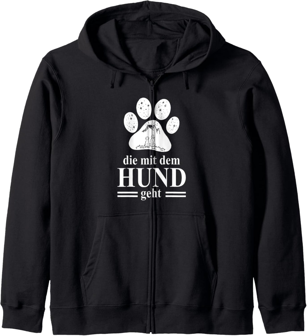 Die mit dem Hund geht Damen Frauen Hunde Spruch T-Shirt Kapuzenjacke