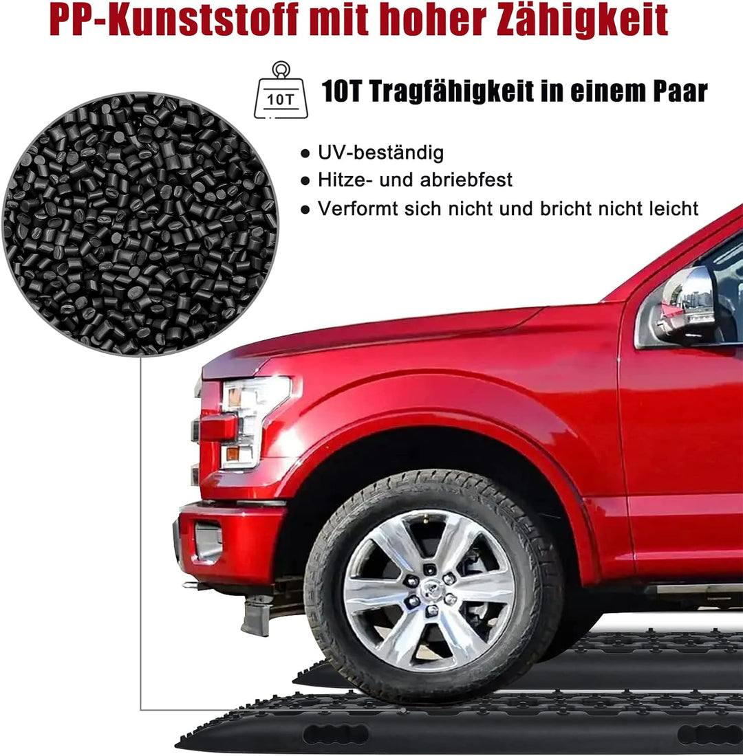 FIVMEN Sandbleche 2 Stück Anfahrhilfe mit Aufbewahrungstasche Offroad Zubehör für Wohnmobil Geländew