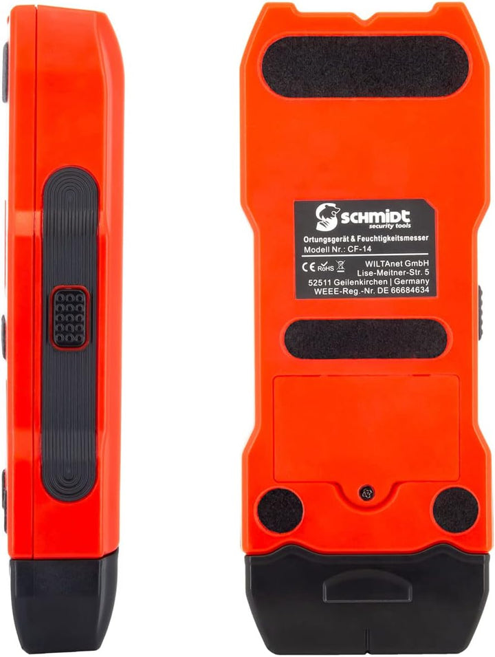 SCHMIDT security tools Ortungsgerät CF-14 Feuchtigkeitsmesser 2in1 Multidetektor Wandscanner Balkens