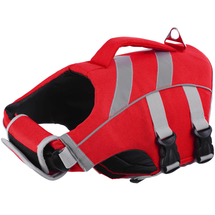 Kuoser Schwimmweste Hund, Hundeschwimmweste mit Griff &amp; D-Ring, Rot XS | Schwimmweste für Hunde, Her