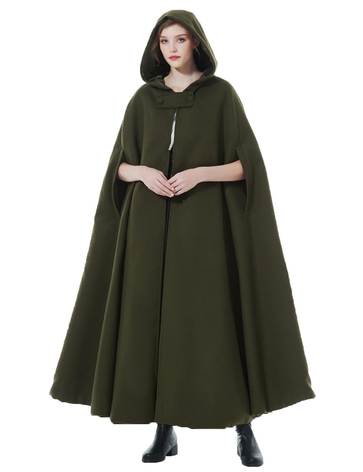BEAUTELICATE Umhang mit Kapuze Mantel Wollmischung Damen Poncho Cape Lose Trenchcoat Outwear Hochzei