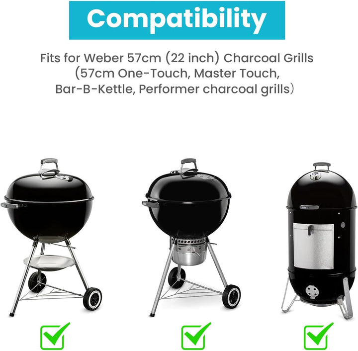 GRISUN Grillrost Rund 54,6 cm klappbar, Ersatz für Weber 57 cm Holzkohlegrill, One-Touch, Performer,