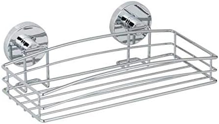 WENKO Vacuum-Loc® Wandablage, Duschablage im offenen Drahtkorb-Design aus verchromtem Metall für Bad