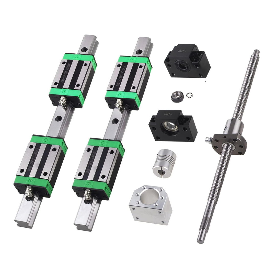 CNCYEAH Linearführung 2PCS HGR20-600mm Linearschiene mit Gleitblock + SFU1605-600mm Kugelumlaufspind