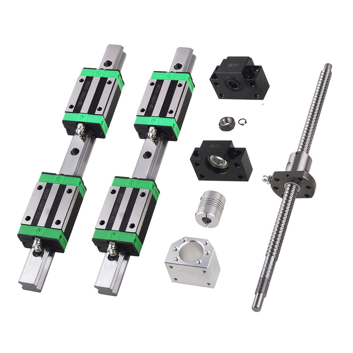 CNCYEAH Linearführung 2PCS HGR20-800mm Linearschiene mit Gleitblock + SFU1605-800mm Kugelumlaufspind