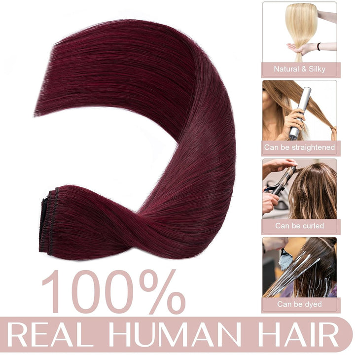 SEGO Clip in Extensions Haarverlängerungen Remy Echthaar 7A ein Teilig Haarteil 100% Human Haar Glat
