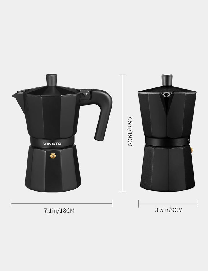VINATO Espressokocher, Aluminium Espressokocher für die Herdplatte, Italienische Kaffeekocher, Kaffe