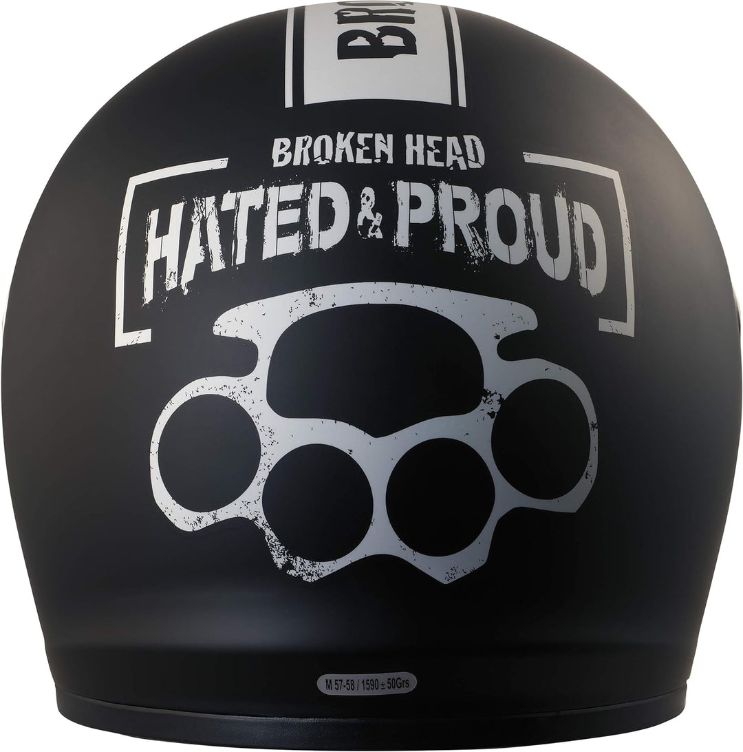 Broken Head Hated and Proud - Motorrad-Helm incl. schwarzem Visier - der Helm für Dein Naked-Bike, D