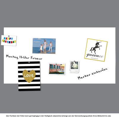Queence Whiteboard Magnetisch 100x50 cm inkl. Neodym-Magnete | Selbstklebende Magnet Folie | Markerb