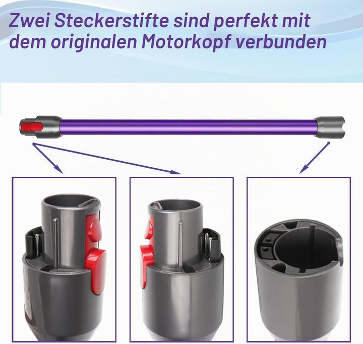 Schnellspanner Verlängerungsrohr kompatibel mit Dyson V7 V8 V10 V11 V15 – 72cm Ersatz Teleskoprohr A