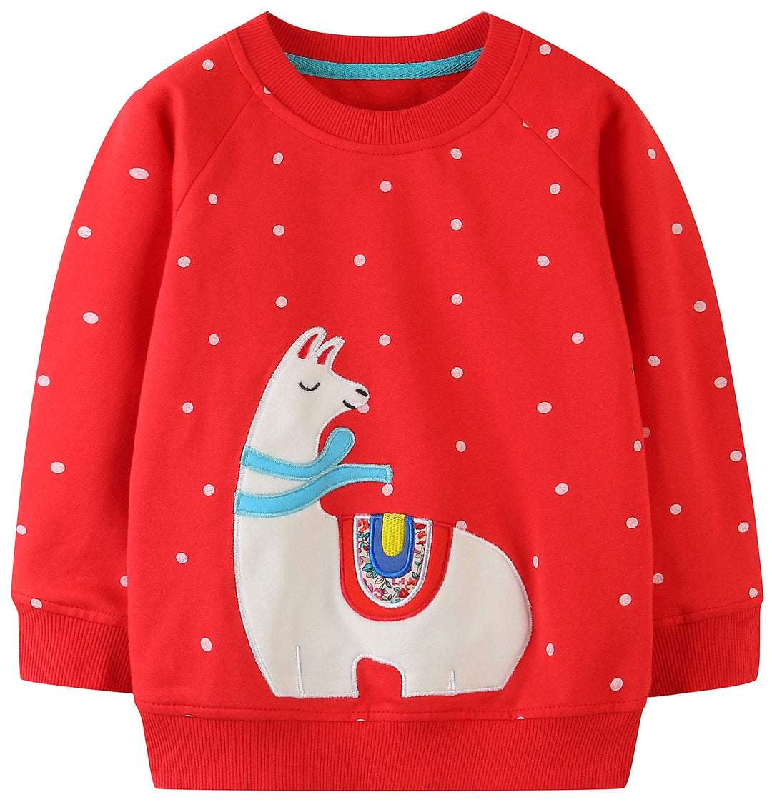 Mädchen Sweatshirt für Kinder Süss Cartoon Pullover Baumwolle Top Langarm T-Shirt Grösse 1-12 Jahre