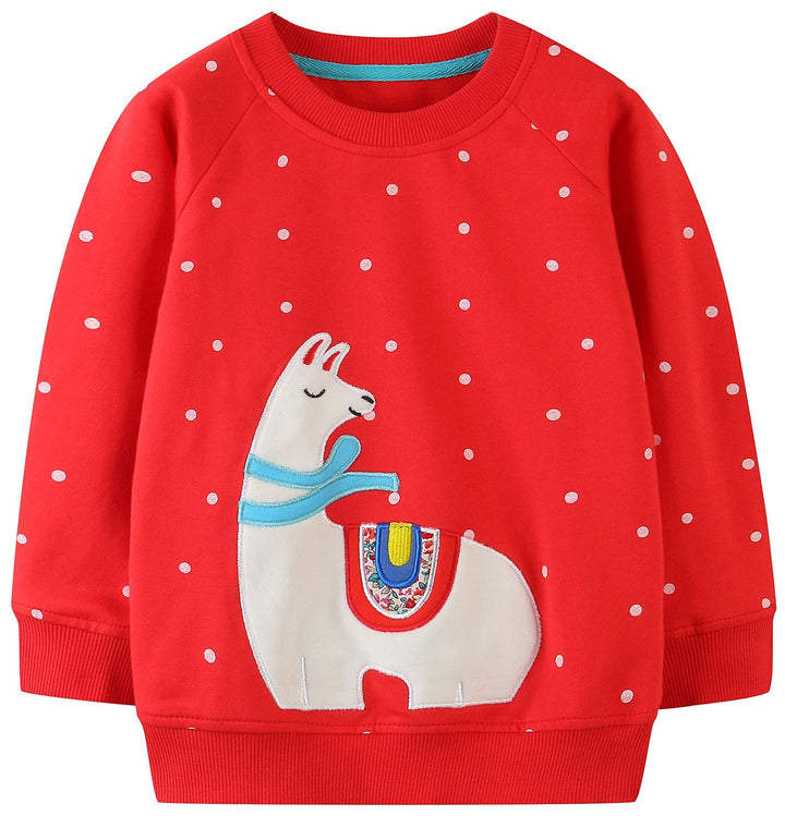 Mädchen Sweatshirt für Kinder Süss Cartoon Pullover Baumwolle Top Langarm T-Shirt Grösse 1-12 Jahre
