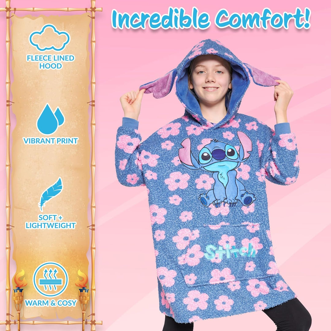 Disney Hoodie Decke Mädchen, Kuscheldecke mit Ärmeln, Fleece Kapuzenpullover, Hoodie Mädchen Geschen