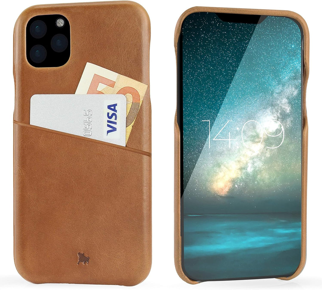 BULLAZO Menor Urban – Schutzhülle Handy Hülle mit Kartenfach aus Leder kompatibel mit iPhone 11 Pro