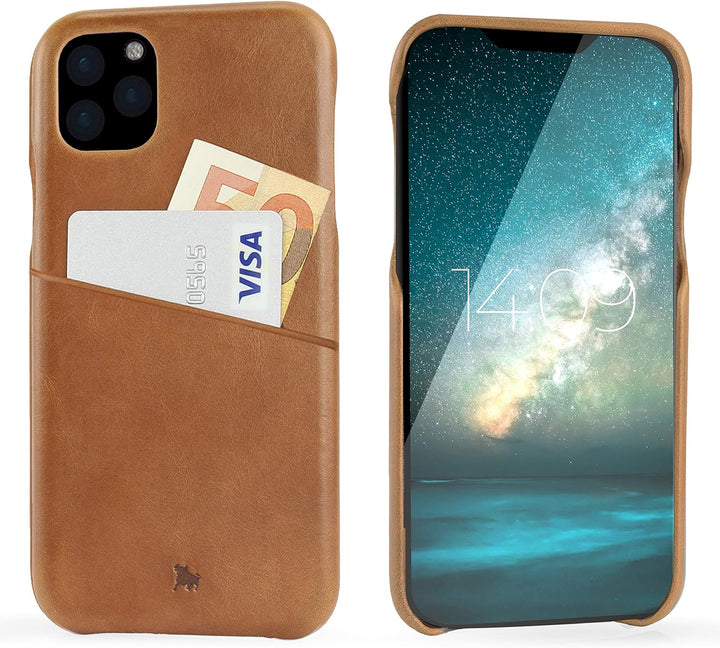 BULLAZO Menor Urban – Schutzhülle Handy Hülle mit Kartenfach aus Leder kompatibel mit iPhone 11 Pro