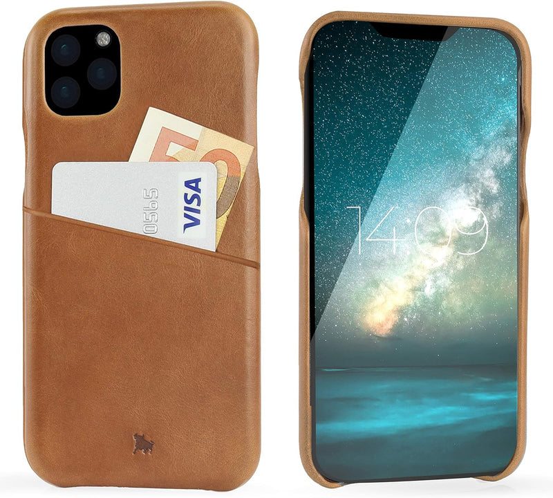 BULLAZO Menor Urban – Schutzhülle Handy Hülle mit Kartenfach aus Leder kompatibel mit iPhone 11 Pro