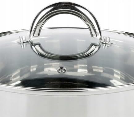 Edelstahl Kochtopf 24cm mit Glasdeckel Topf Suppentopf Universaltopf Induktion 5L