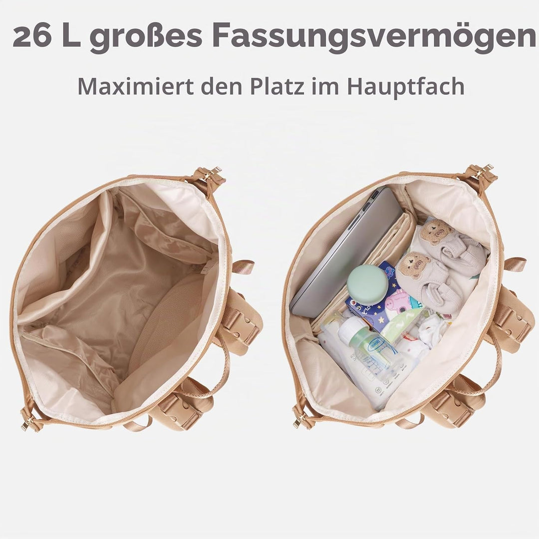 CEI-CEI Neopren Wickelrucksack Grosse Wickeltasche für Neugeborene, wasserdichter Reise-Rucksack für