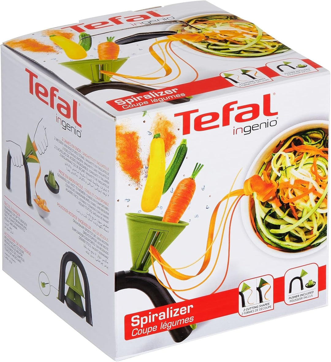 TEFAL Ingenio Spiralschneider, einfache Anwendung, Reinigung und Aufbewahrung, Zubereitung von frisc