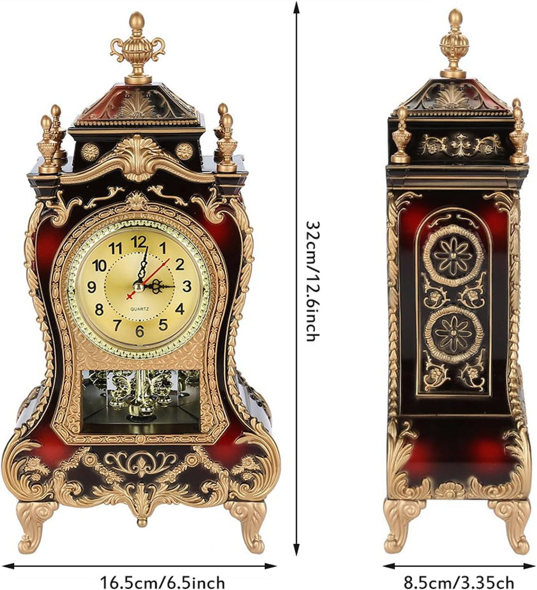 Tischuhr aus Kunststoff Im Vintage-Stil, Tischuhr, Antikes Zuhause, Hotel, Dekorativer Schreibtischw