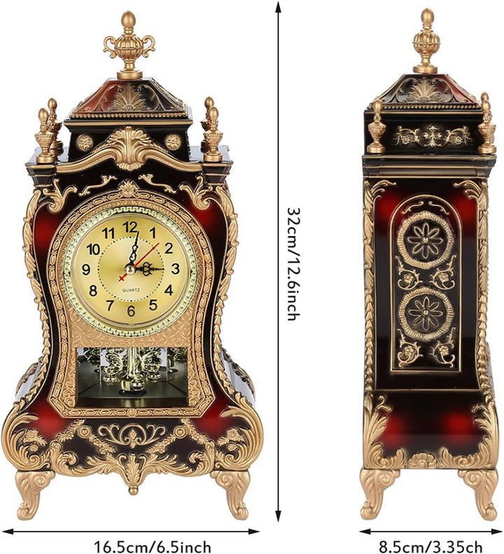 Tischuhr aus Kunststoff Im Vintage-Stil, Tischuhr, Antikes Zuhause, Hotel, Dekorativer Schreibtischw