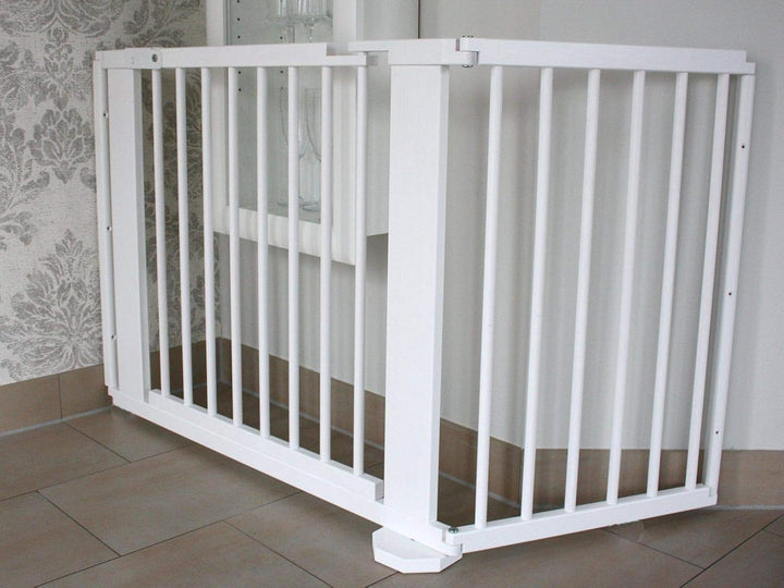 Absperrgitter Türschutzgitter Treppenschutzgitter 119 bis 368 cm massiv Weiss (141cm), 141cm