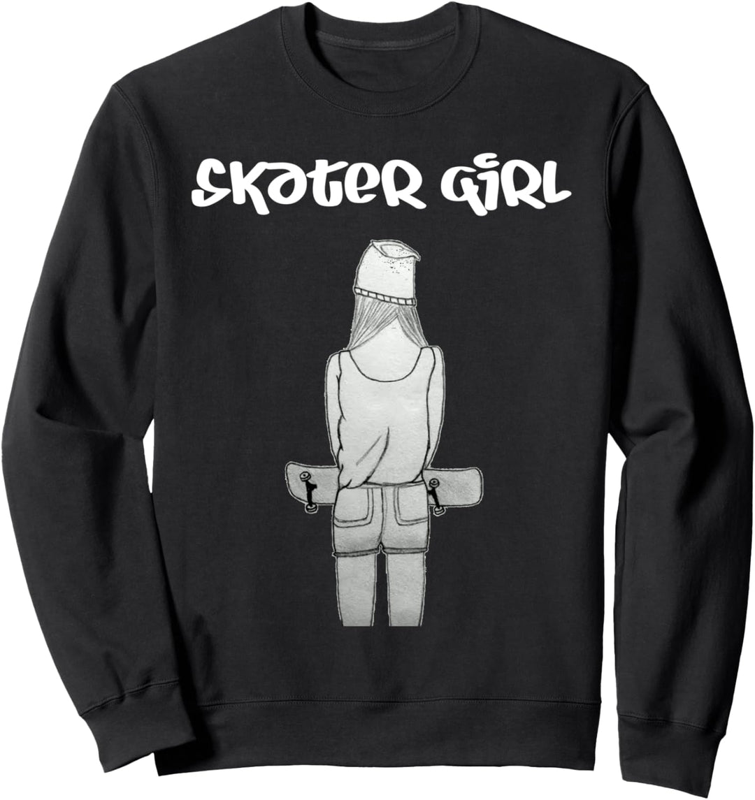 Skater Girl Mädchen mit Skateboard Sweatshirt