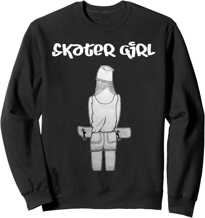Skater Girl Mädchen mit Skateboard Sweatshirt