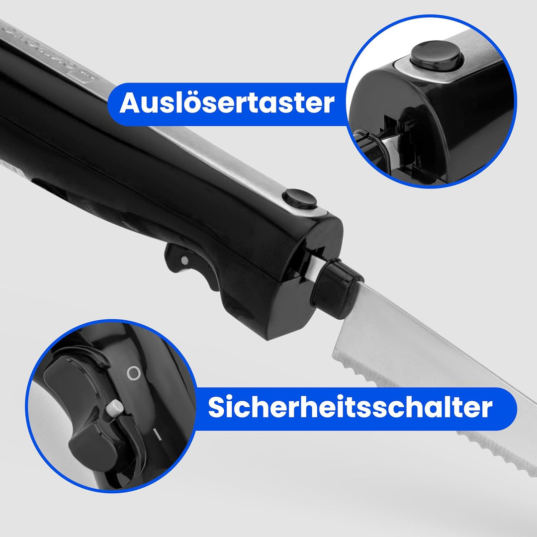 Clatronic EM 3702 Elektromesser, elektrisches Messer, elektrisches Küchenmesser, Küchenhelfer mit 12