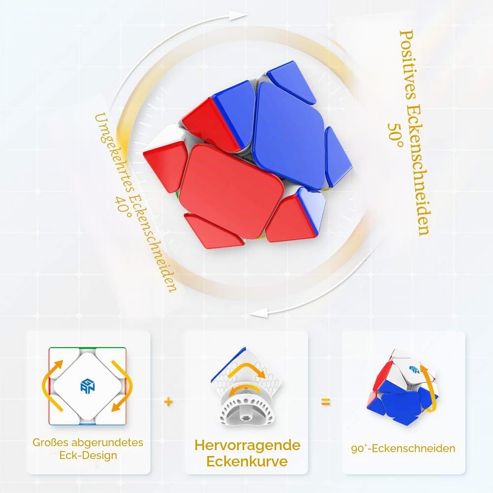 GAN Skewb, 8 Magnete Speedcube Gans Cube Magischer Würfel Puzzle Cube Spielzeug (8 Magnete Standard-