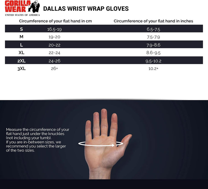 Gorilla Wear Unisex – Erwachsene Dallas Wrist Wrap Gloves M Schwarz, M Schwarz