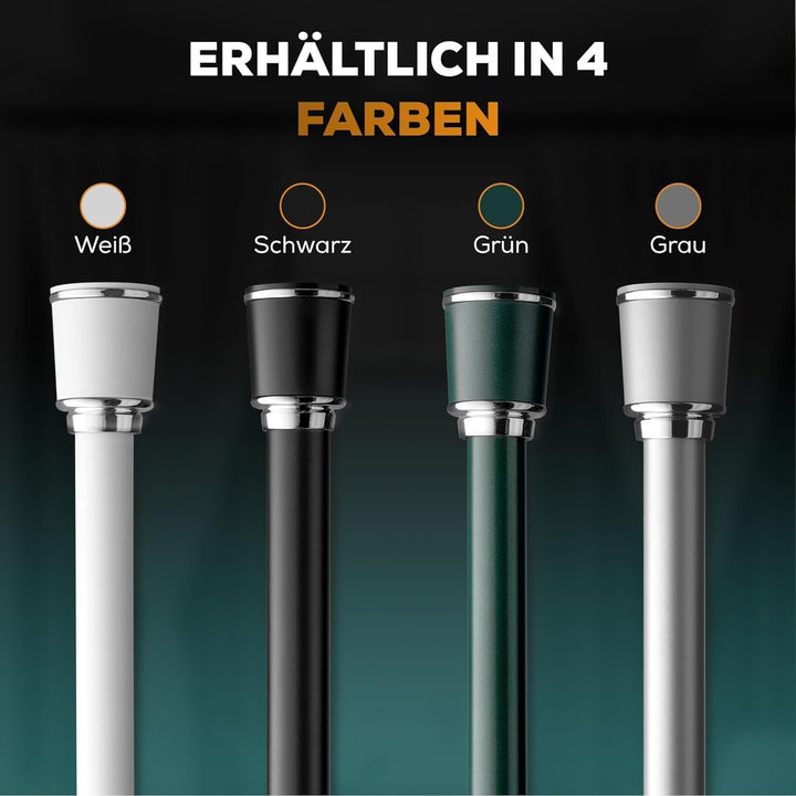 Teleskopstange zum Klemmen 270-320cm, Weiss, Ø 32 mm, Stange ohne Bohren - Klemm Gardinenstange Ausz
