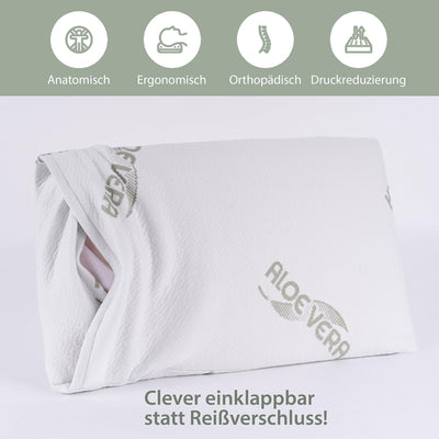 MaxxGoods Orthopädisches Nackenstützkissen aus Visco-Gelschaum | für gesunden Schlaf & Halswirbelsäu