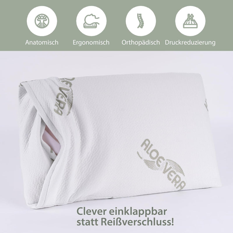 MaxxGoods Orthopädisches Nackenstützkissen aus Visco-Gelschaum | für gesunden Schlaf & Halswirbelsäu