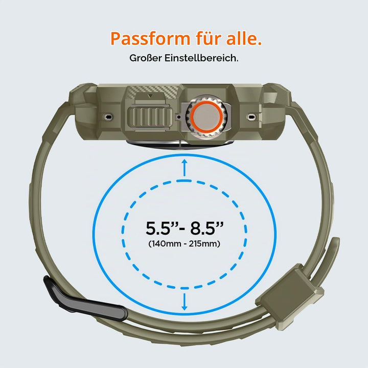 Spigen Rugged Armor Pro Hülle mit Band für Apple Watch Ultra 3/2/1 49mm | TPU-Unibody-Hülle mit Armb