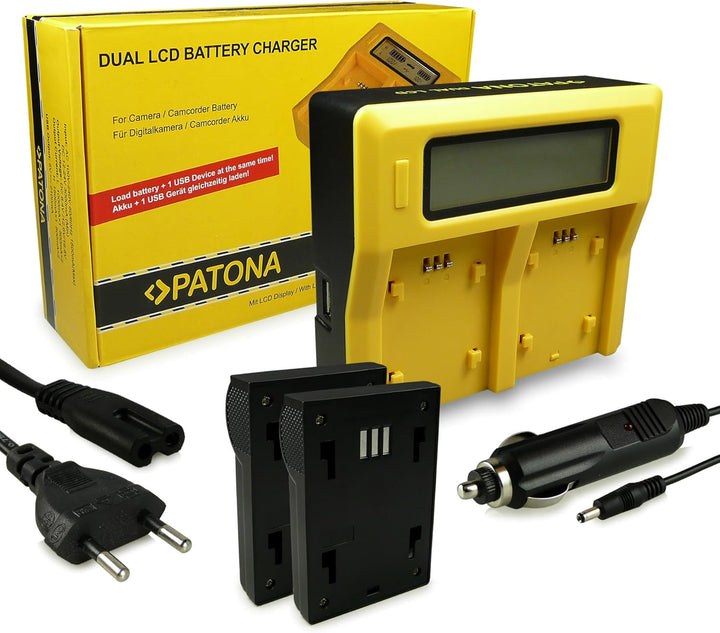 PATONA LCD Dual Ladegerät Kompatibel mit Akku Canon BP-807 BP-808 BP-809 BP-819 BP-820 BP-827 BP-828